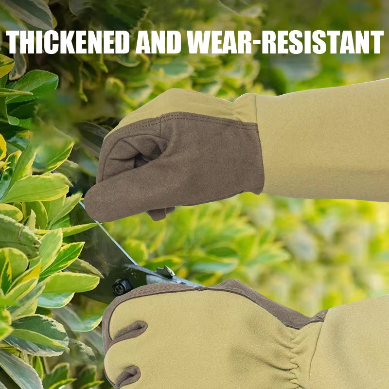 Long Style Gardening Gloves Thorn Proof Gloves Canvas Rose Pruning Garden Gloves with Touch Screen Breathable Work Gloves
