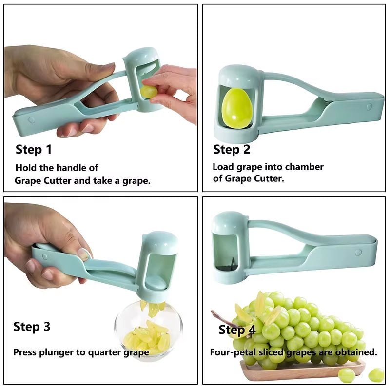 Grape Slicer Grape Cherry Tomato Strawberry Cutter Suitable for Vegetable Fruit Salad Stainless Steel Kitchen Small Tool