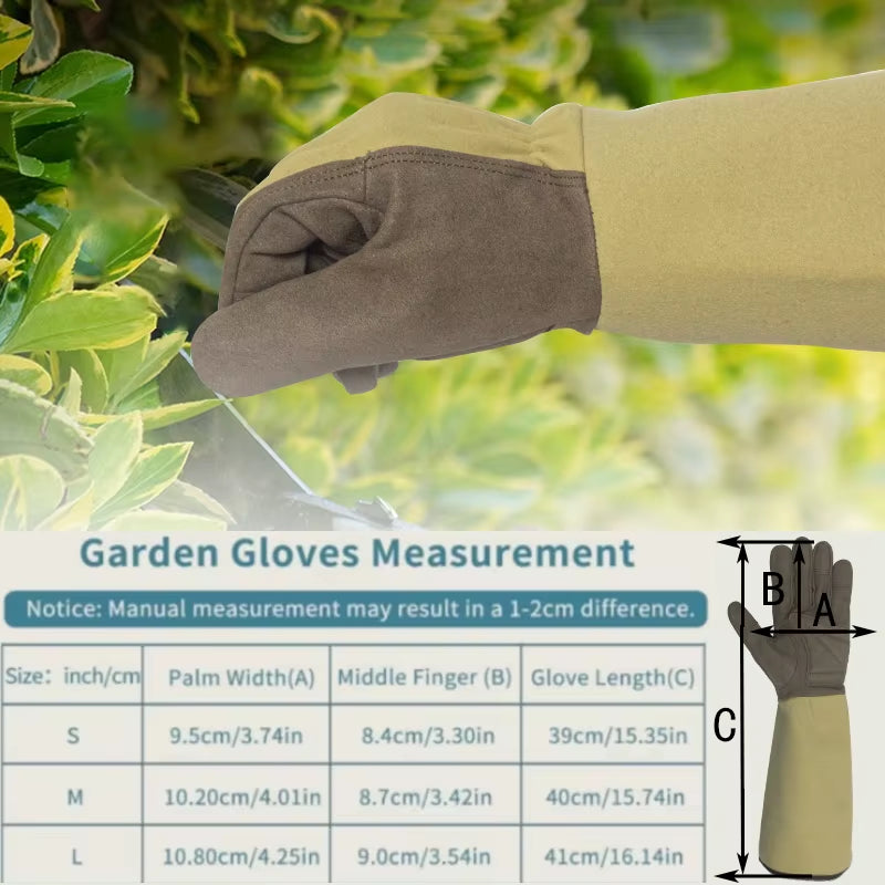 Long Style Gardening Gloves Thorn Proof Gloves Canvas Rose Pruning Garden Gloves with Touch Screen Breathable Work Gloves