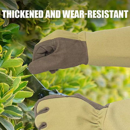 Long Style Gardening Gloves Thorn Proof Gloves Canvas Rose Pruning Garden Gloves with Touch Screen Breathable Work Gloves