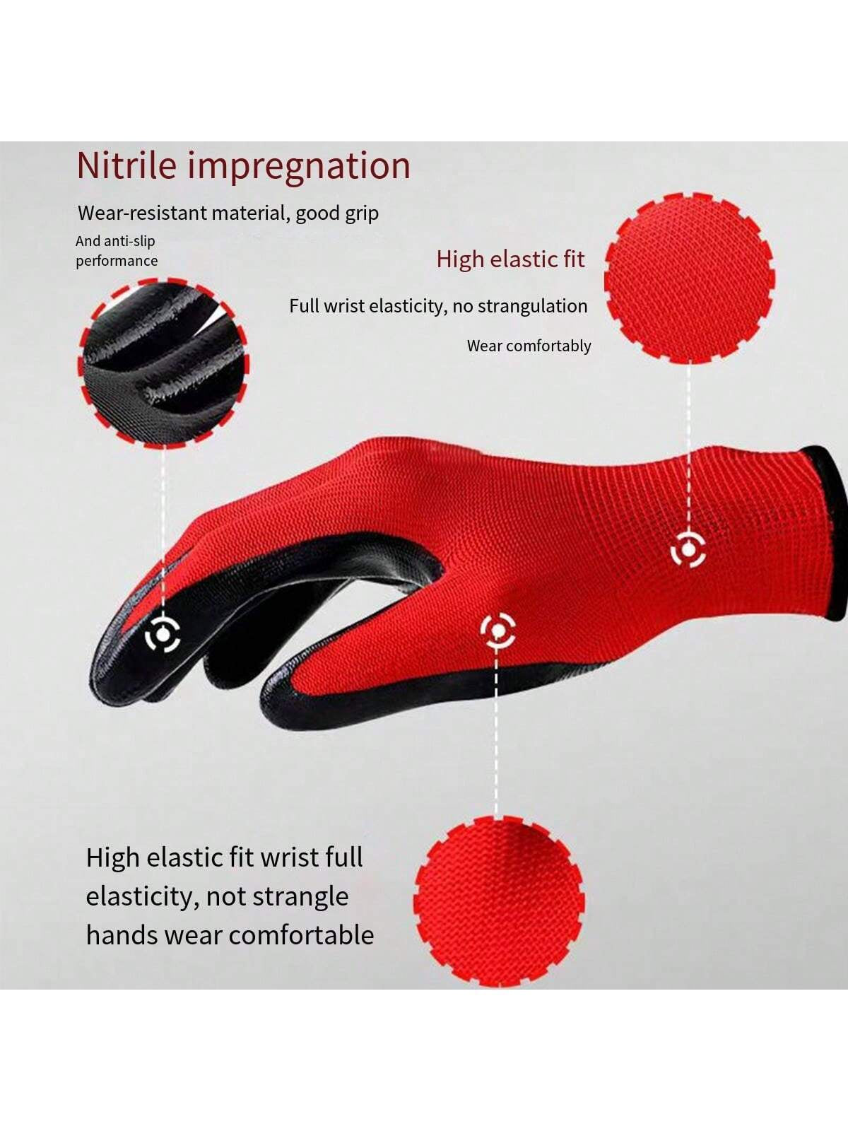 12/8/4 Pairs/Pack, Multifunctional Work Gloves Gardening Gloves and Heavy Duty Work Gloves