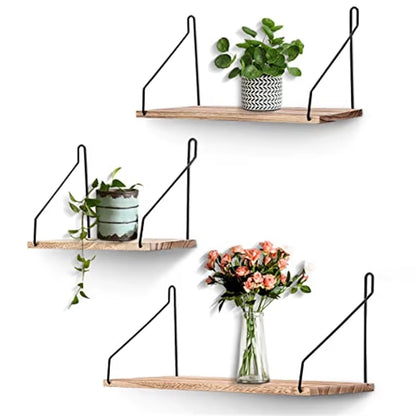 Floating Wall Shelves Rustic Wall Mounted Hanging Shelf Farmhouse Wall Bookshelf for Bathroom Kitchen Dining Living Room Wood Me