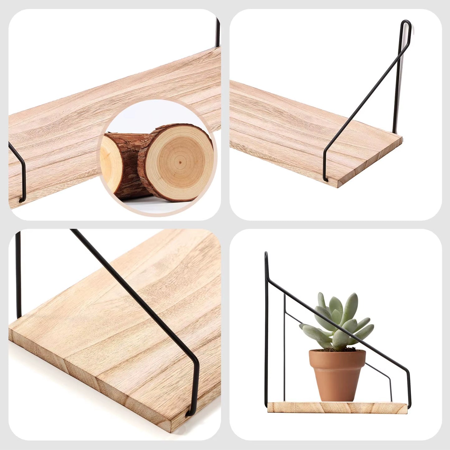 Floating Wall Shelves Rustic Wall Mounted Hanging Shelf Farmhouse Wall Bookshelf for Bathroom Kitchen Dining Living Room Wood Me