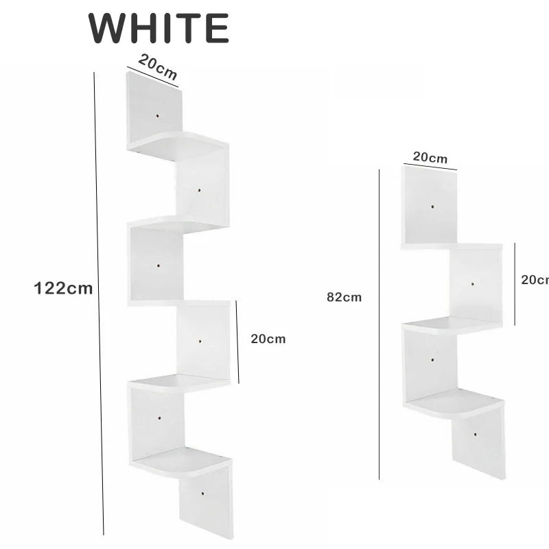 3/5 Layers Corner Storage Shelf Floating Shelves Home Decorations Wall Shelf Corner Bookshelf Kitchen Organizers