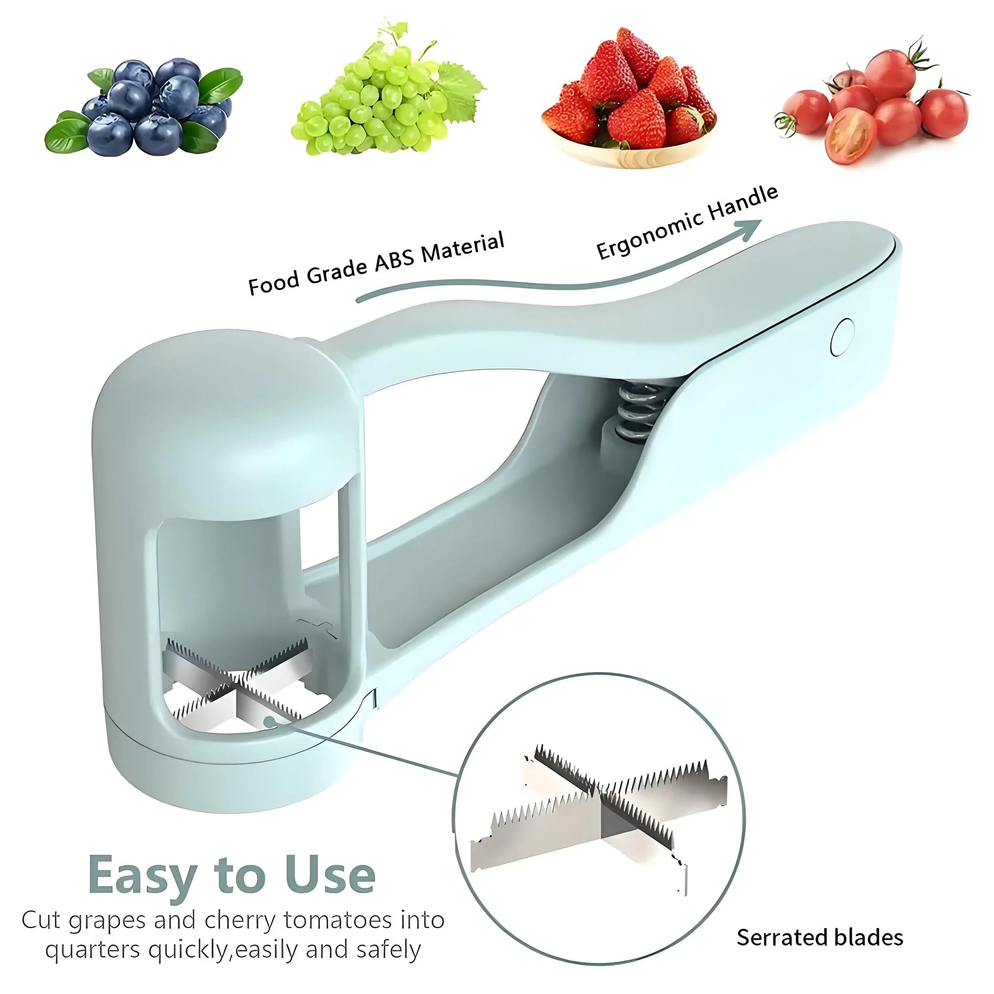Grape Slicer Grape Cherry Tomato Strawberry Cutter Suitable for Vegetable Fruit Salad Stainless Steel Kitchen Small Tool