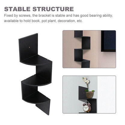 3/5 Layers Corner Storage Shelf Floating Shelves Home Decorations Wall Shelf Corner Bookshelf Kitchen Organizers