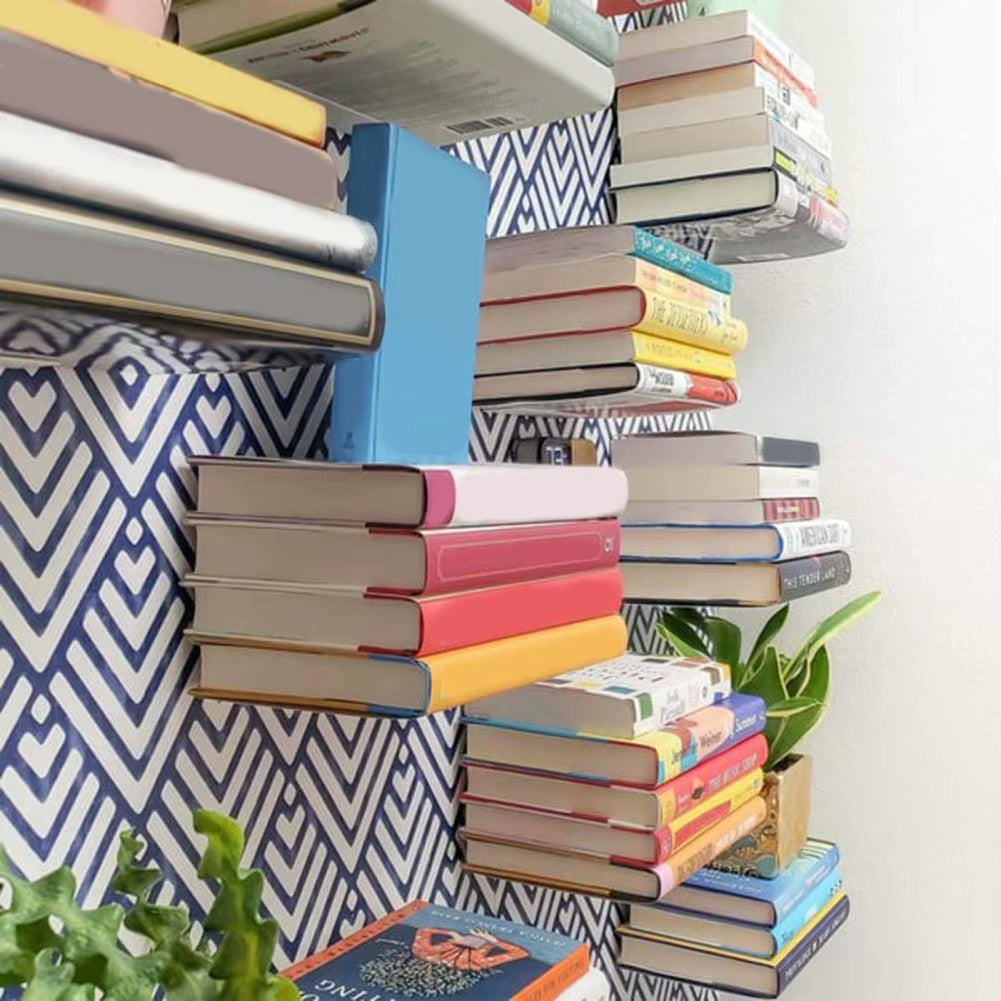 Invisible Wall Mounted Shelves Floating Bookshelf Book Storage Rack Decorative Hanging Stand Wall Decor Modern Storage Holder